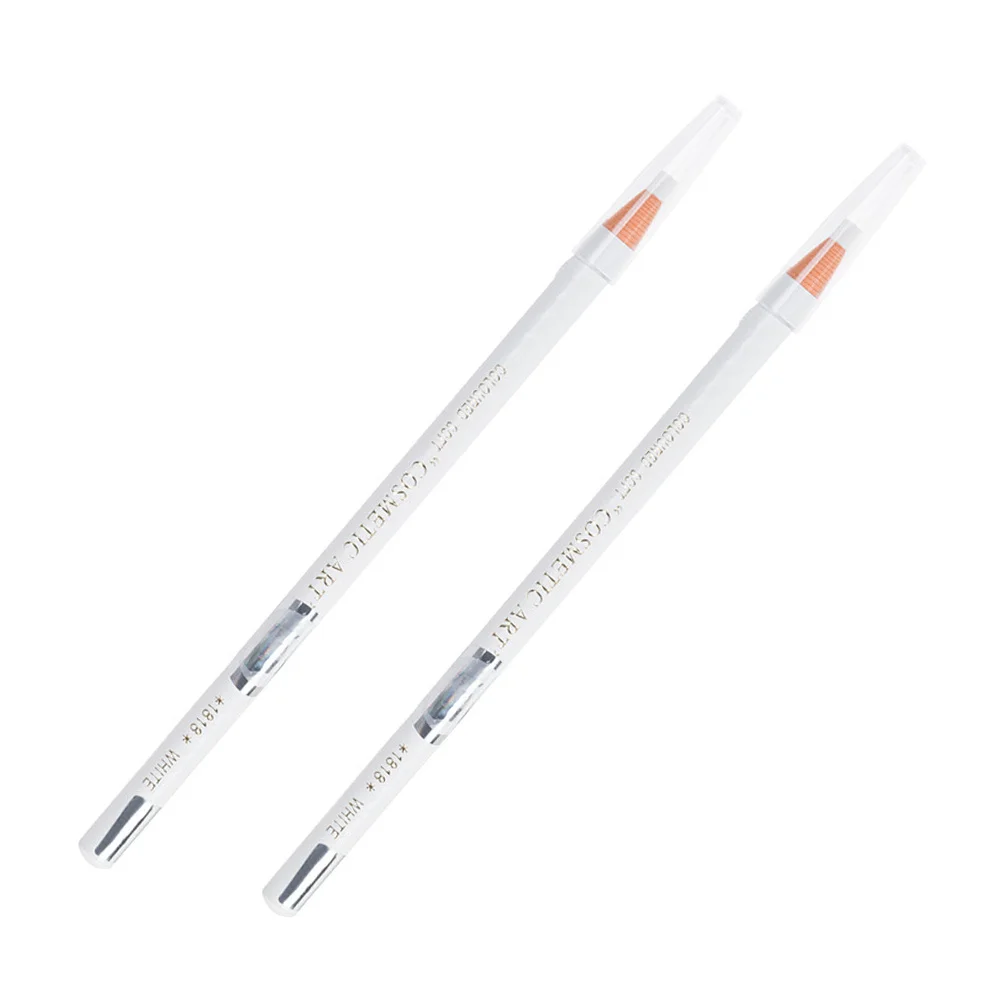 2 pezzi penne per sopracciglia impermeabili evidenziatori eyeliner eyeliner in legno bianco durevole matita per trucco duraturo pennello per eyeliner