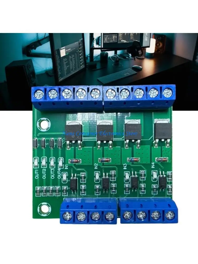 G7NE 4 Way PLC Amplifier Board Driver Module Board 4 Channel MOSFET Triggers Switches Controller Board for Motor LED Light
