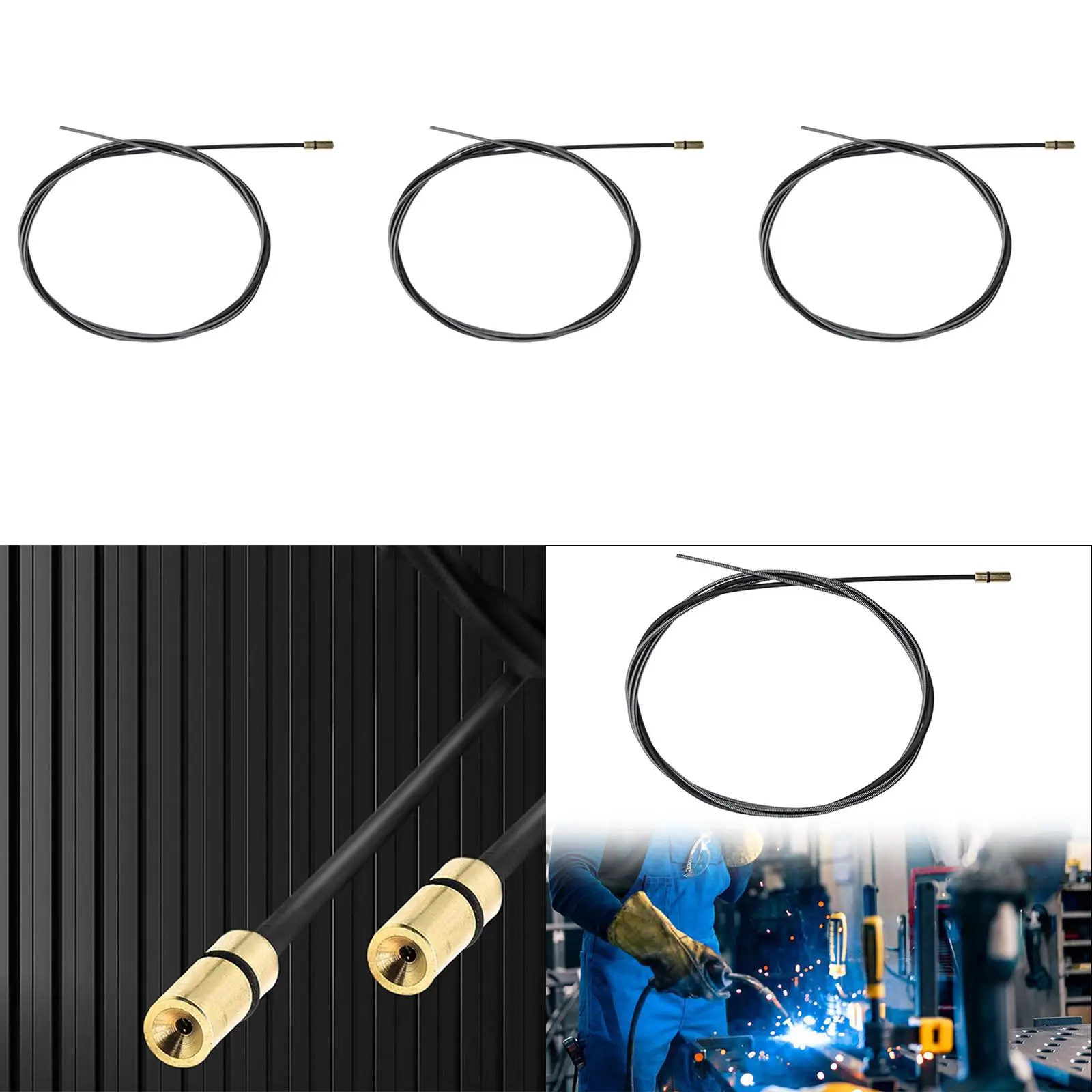 Mig Torch Liner Welder Welding Wire Liner 10 ft Copper Connector Professional High Strength Steel Core Welding Torch Liner