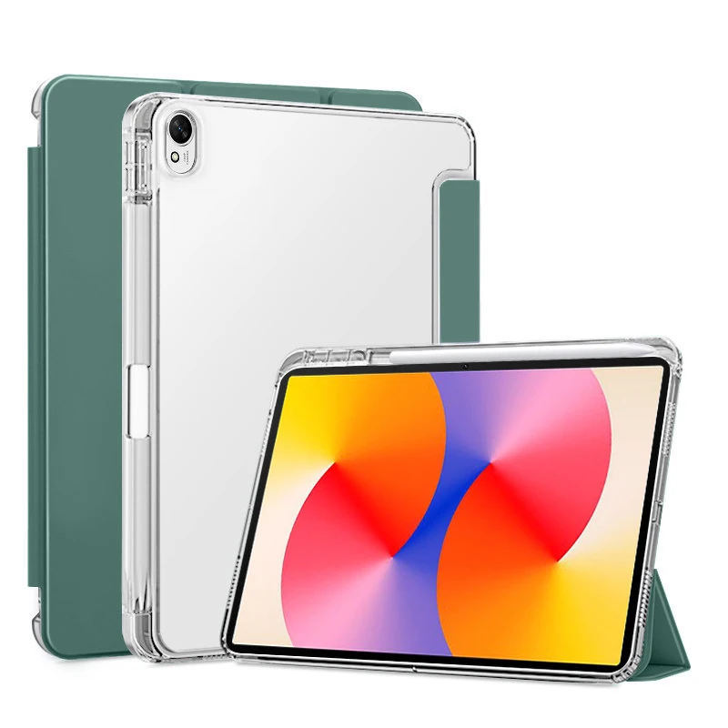 For Huawei MatePad SE 11 Case with Pen Holder Trifold PU Leaher Soft Back Stand Tablet Funda For Huawei Matepad SE 11 2024 Case