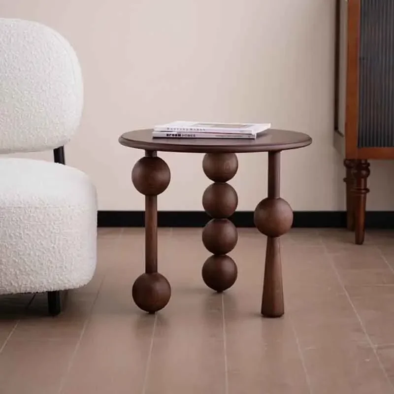 

l L Vintage Solid Wood Coffee Home Living Room Sofa Side Table Creative Round Nordic Furniture Storage Desk L