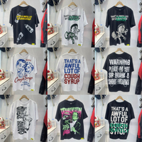 That's A Awful Lot of Cough Syrup Short Sleeve Letter Print American High Street Men Women Loose Casual T-shirt Real Photos