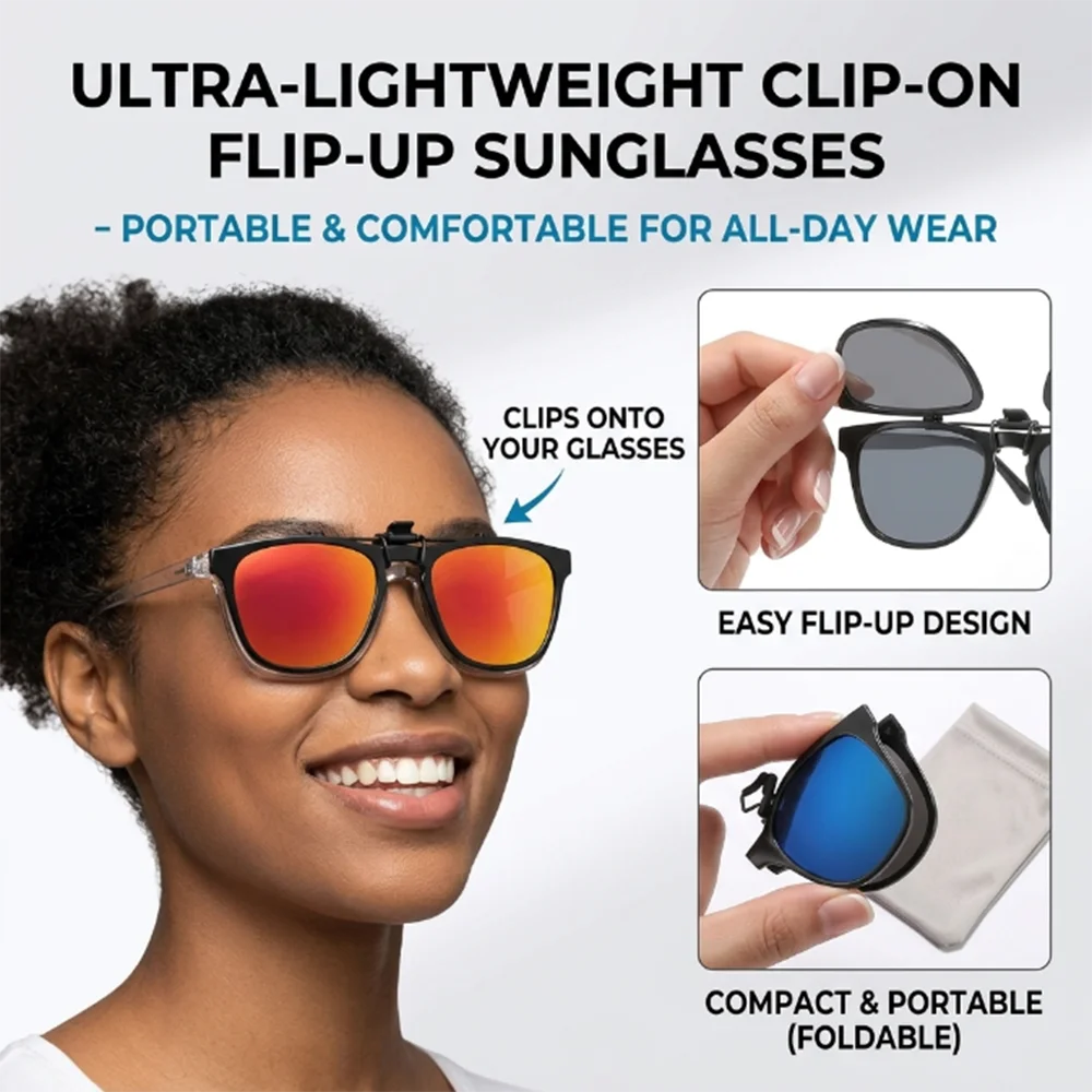 Portable Blue Light Blocking Glasses Night Vision Clip Outdoor UV400 Protective Eyewear for Gaming Computer Driving Eyeglasses