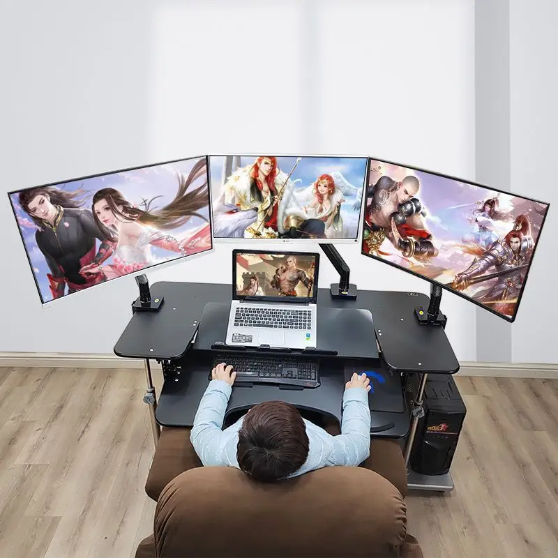 Desktop e-sports table Computer table Mobile lifting bracket Bold folding Technology suspension Computer bracket Lazy table