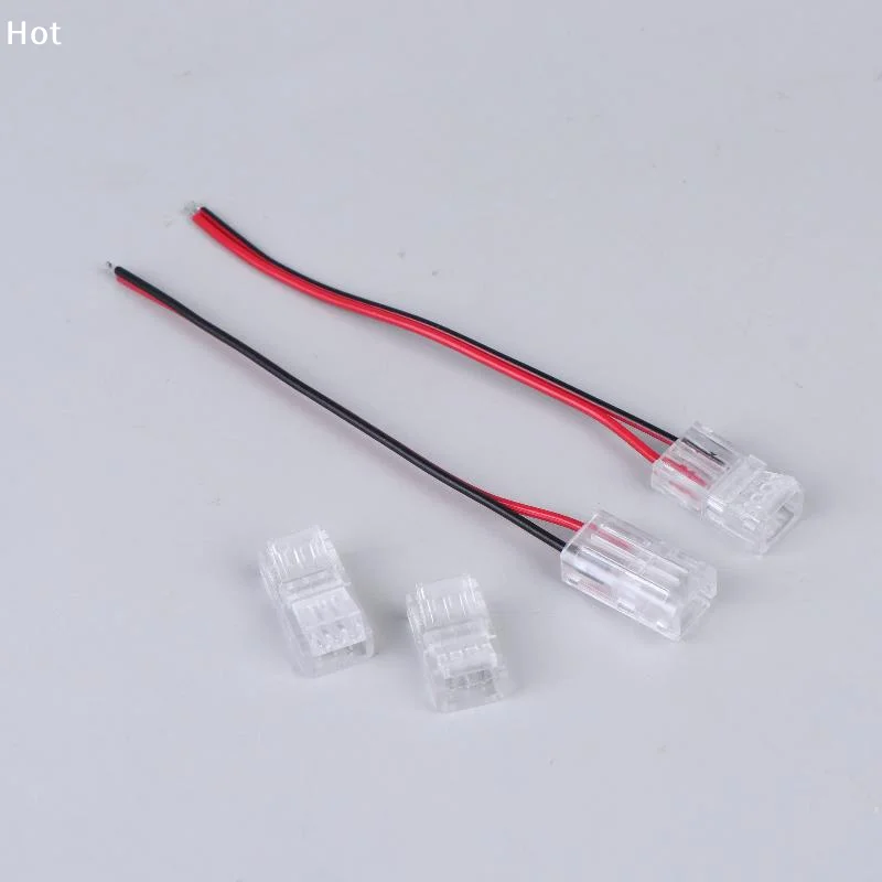5Pcs 8mm 2pin COB LED Strip Connector Tape Lights L Shape LED Corner Connectors For SMD COB 5050 2835 Strip Light Fixed Clamps