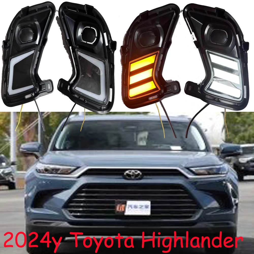 car bumper headlight for Toyota Highlander daytime light 2024~2025y motor DRL car accessories LED auto headlamp for fog light