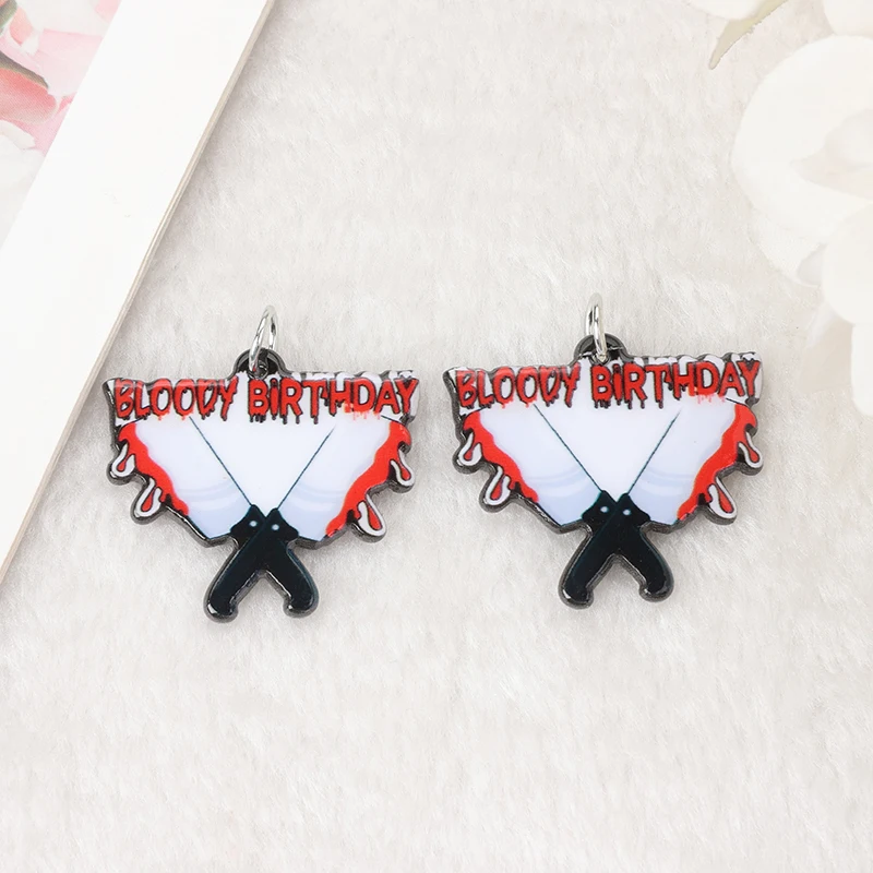 8 قطعة هالوين دموي Brithday السحر الجمجمة كعكة بالون الفم Flatback الاكريليك مجوهرات النتائج للمجوهرات لتقوم بها بنفسك