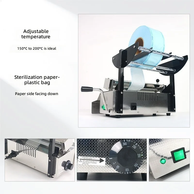 Dental Manual Sealing Machine, Sterilization Bag Sealer, Disinfection Packaging Baler, Vertical Heat Sealer for Dental Clinics