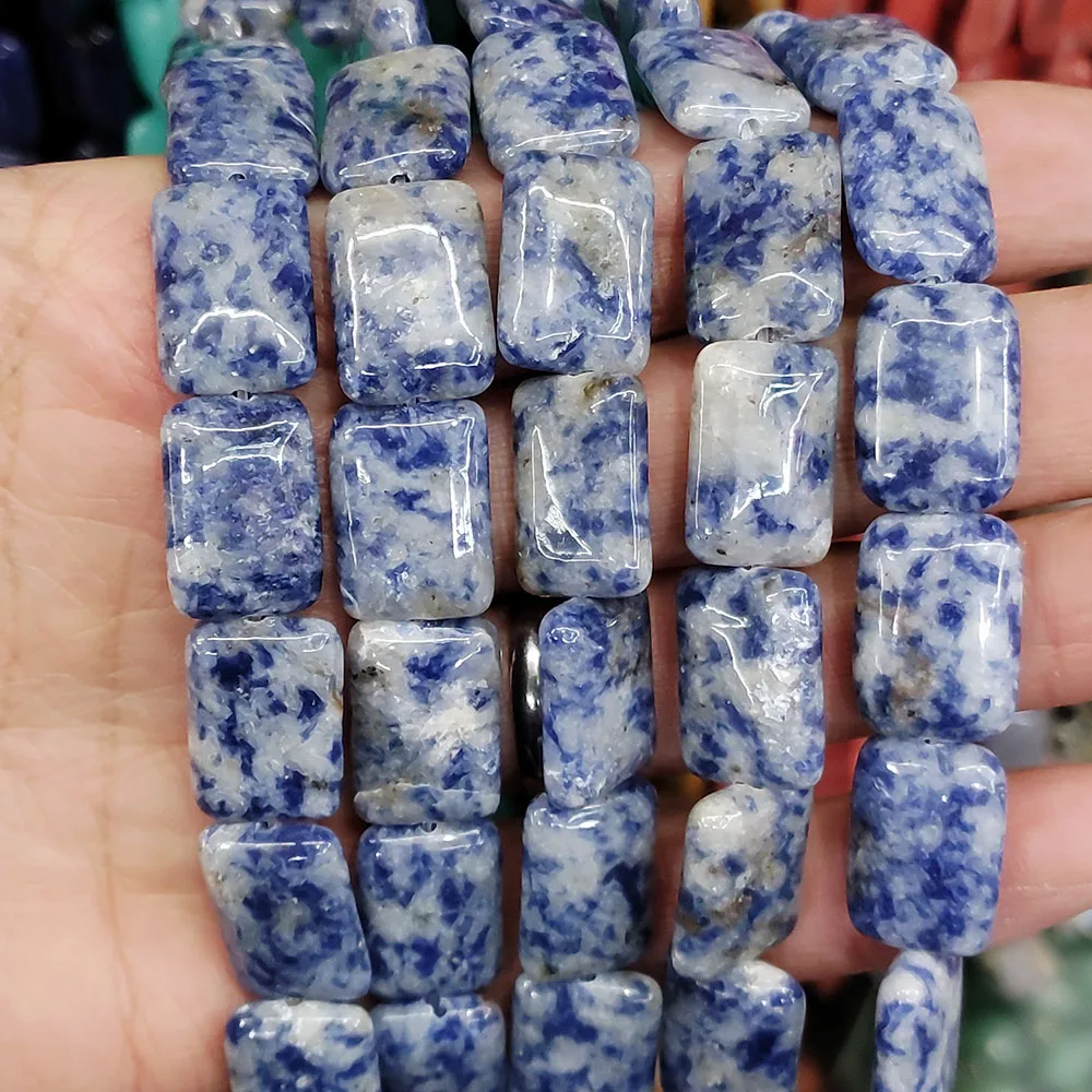 Natural Stone Beads 13x18mm Rectangular Semi-precious Stone Beads for DIY Jewelry Making Bracelet Necklace Jewelry Accessories