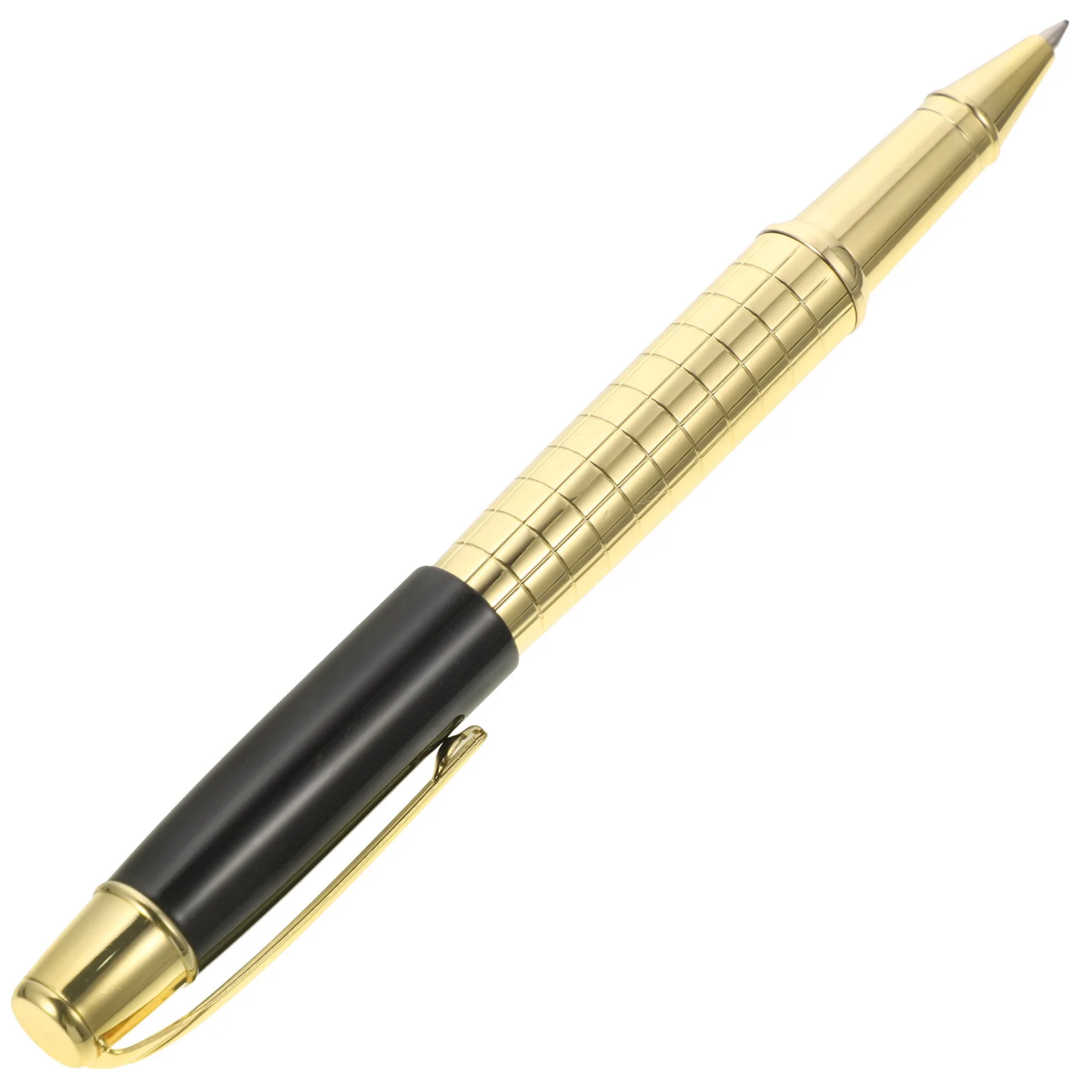 Metal Refillable Writing Pen Large Capacity with Lid Portable Multi-Function Pen for Office School Student Signature Gift