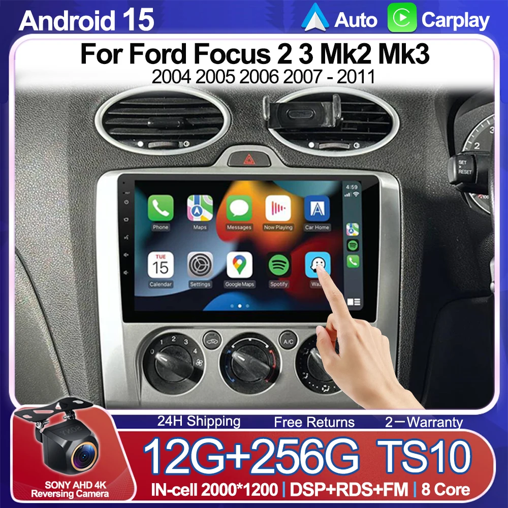 

Android 15 For Ford Focus 2 3 Mk2 Mk3 2004 2005 2006 2007 - 2011 Car Radio Wireless Carplay Navigation GPS Multimedia Video WIFI