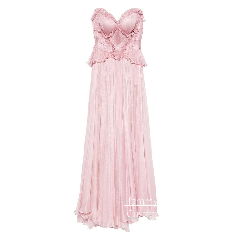 Mode Abendkleid Robe De Soiree Maßgeschneiderte Schatz Ärmellose Geraffte A-linie Bodenlangen Abendkleid Party Kleider