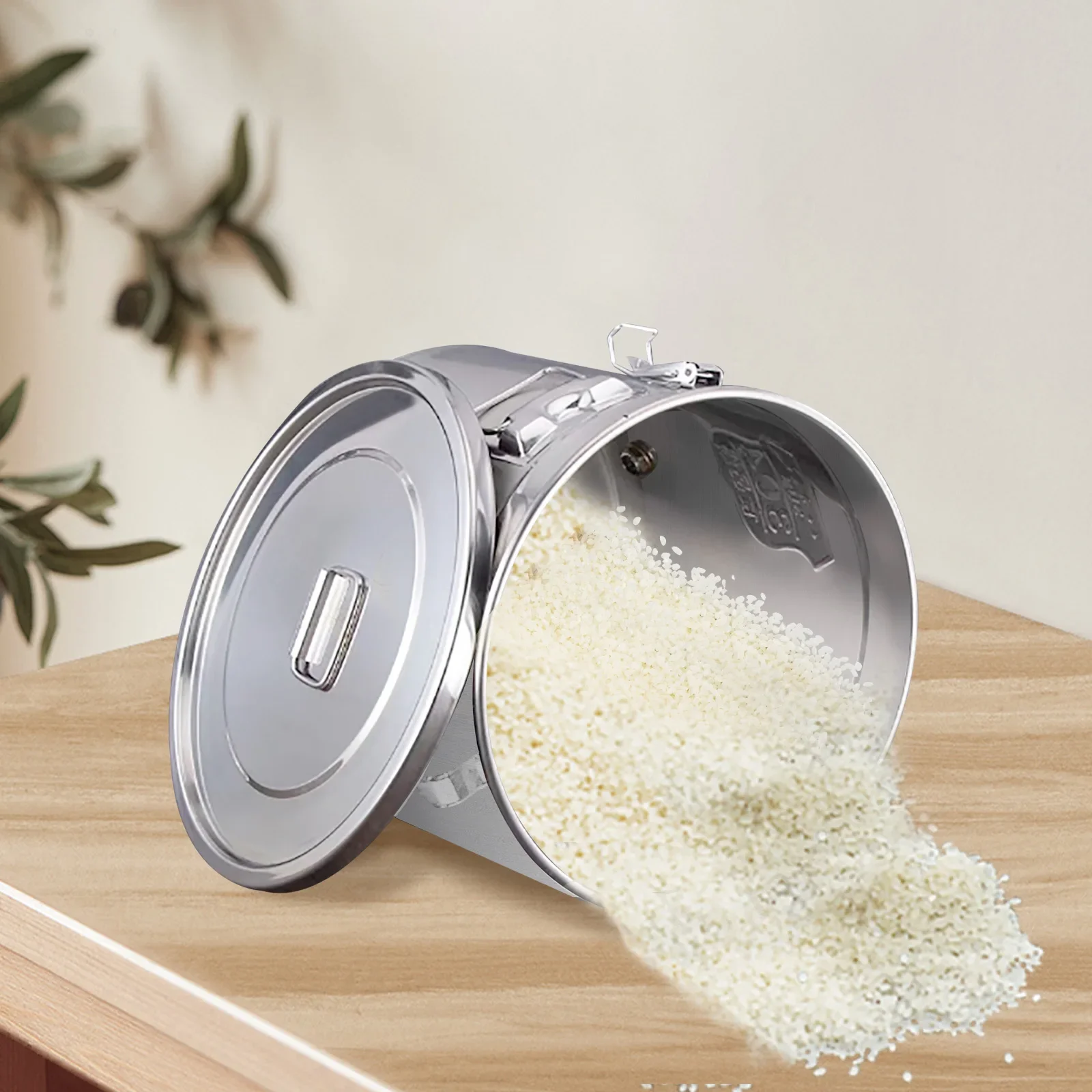 Recipiente hermético de acero inoxidable de 6 L, recipiente para botes de 1,3 galones con tapas, contenedor de granos de estaño para almacenamiento de cocina