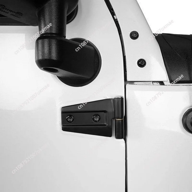 For Jeep 4 PCS Aluminium Coated Door Side Hinge Wrangler JK JL JT 2007+ Road Steel Door Hinge Kit Not Door Hinge Cover Decor