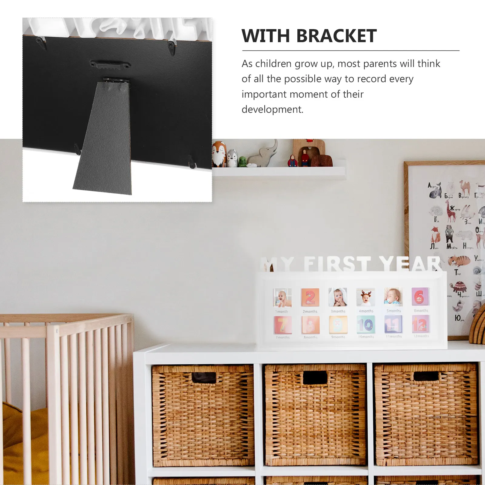 

12 Month Photo Infant Photo Frame Frame Clip Picture Holder PVC Film Toddler Decor Infant Milestone Newborn Girl First Year