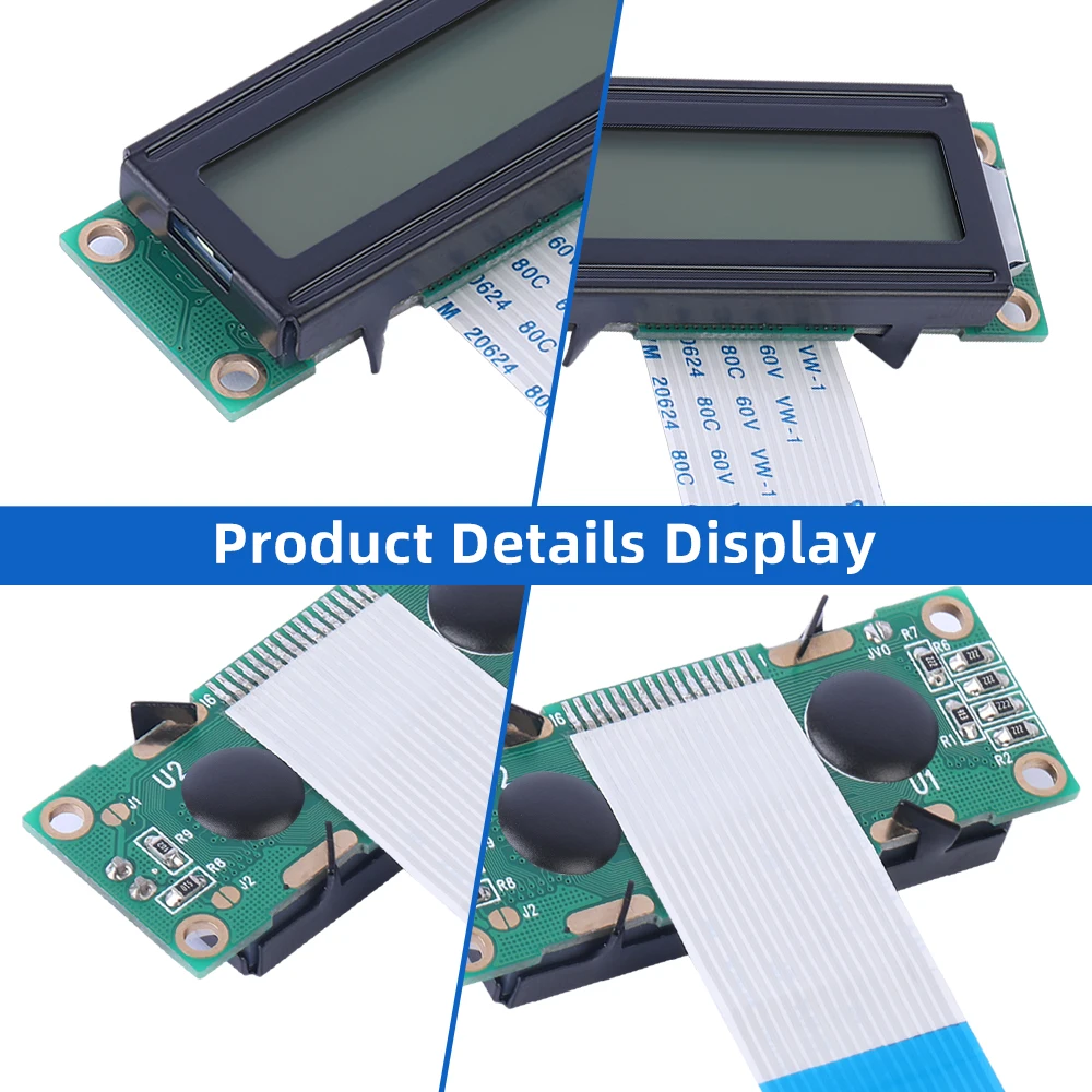 Persian Ice Blue Film Black Letters 1602A-20-1A Character LCD Display Screen 16X2 1602 5V LCD/LCM Display Screen 5V LCD Screen