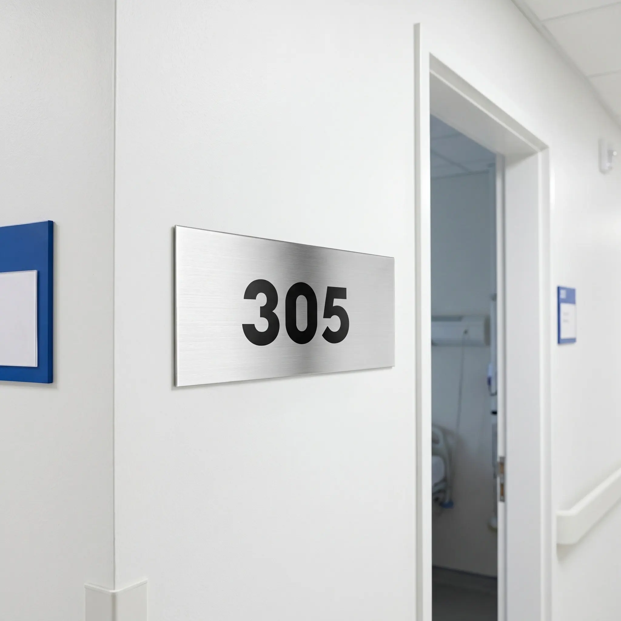 

2Pcs Metal Door Name Plate Blank Adhesive Brushed Stainless Steel Office Sign Plate for Wall Door Apartment Hotel School