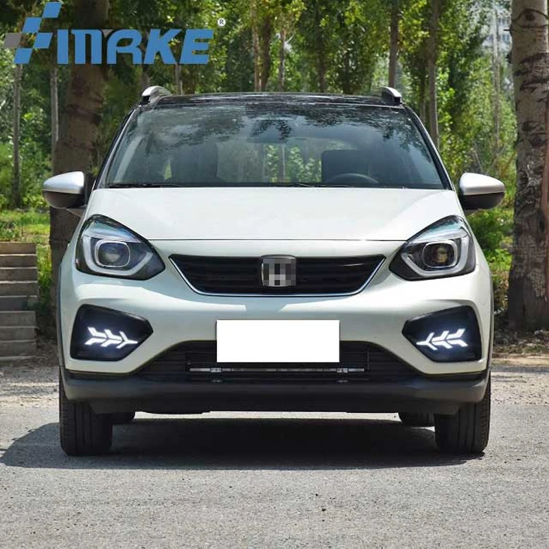 

2 шт. для Honda Jazz Fit 2021 2022 DRL противотуманные фары дневные ходовые огни с указателем поворота 12 В дневной свет