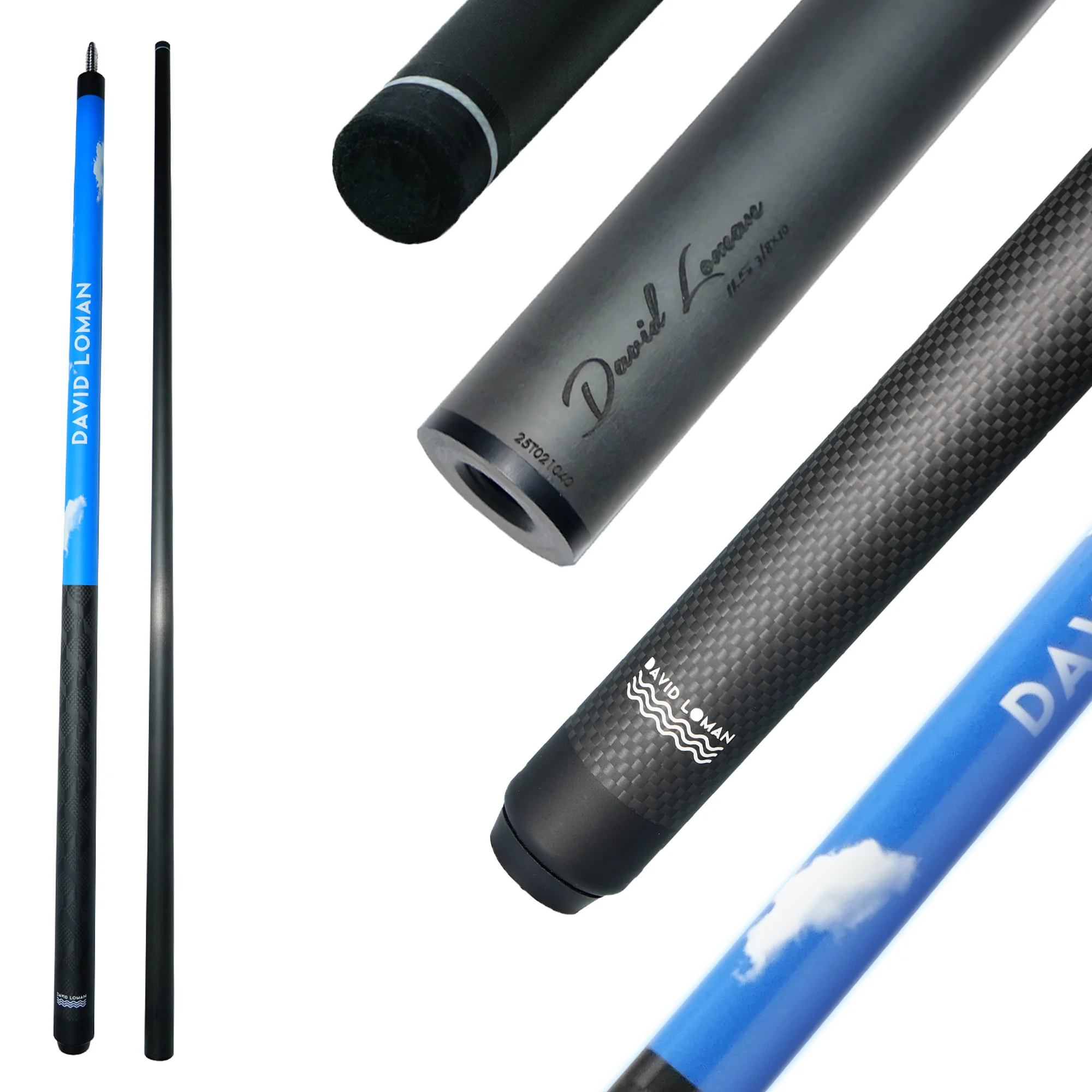 

David Loman Carbon fiber billiard cue stick, Professional billiard cue,100% Carbon fiber ,Black Eight/Nine Balls ,Snooker