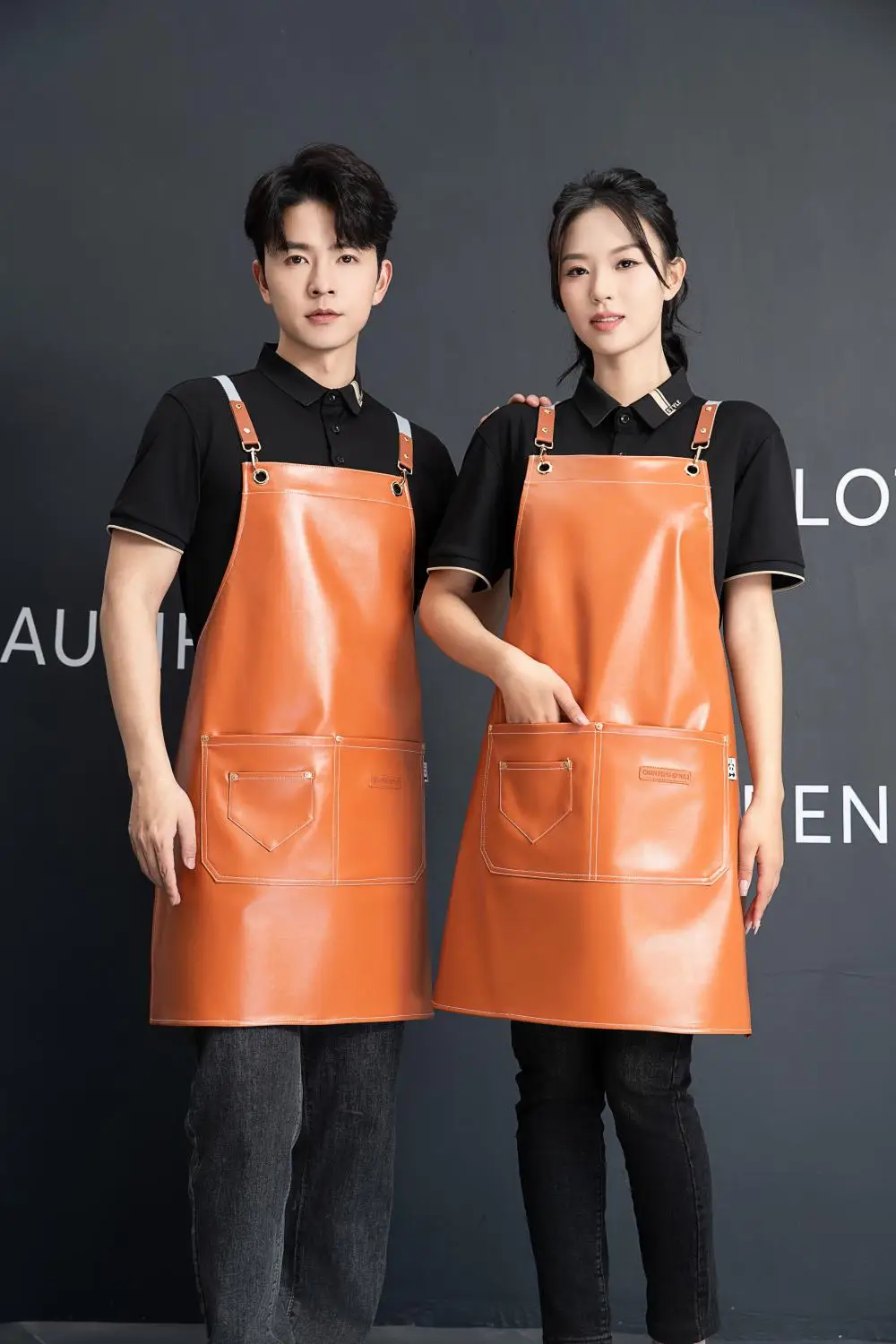 Customized your logo new fashion casual men and women soft leather apron