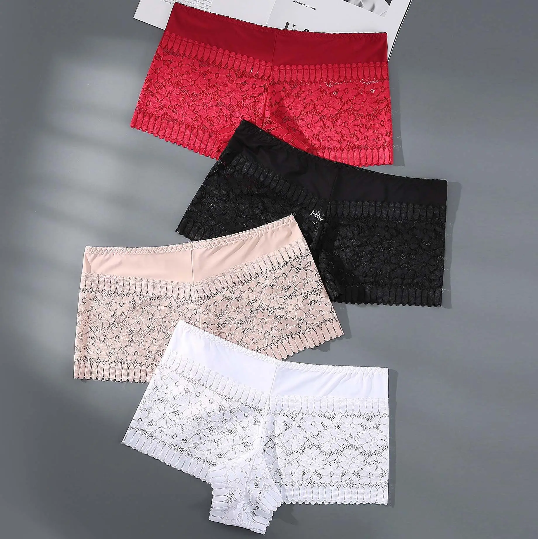 1 Article Plus Size Women\'s Panties Lace Thong Panties Pure Desire Panties Mid Waist Hip Wrap Panties