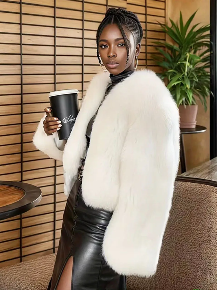 ZADORIN เสื้อโค้ทขนสัตว์ฤดูหนาวที่อบอุ่นหนาผู้หญิงหรูหราขนปุยสีดำเสื้อขนสัตว์เทียมผู้หญิงเสื้อผ้าเสื้อขนสัตว์ฟ็อกซ์เสื้อคลุมเทียมเสื้อแจ็คเก็ตขนสั้น