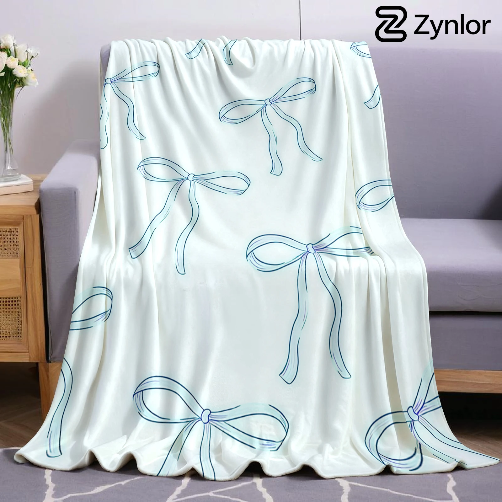 Sketch Light Bow Ultra Soft Sherpa Fleece Blanket Fluffy Warm Halloween Cozy Throw for Sofa Couch Bedroom Gift All season