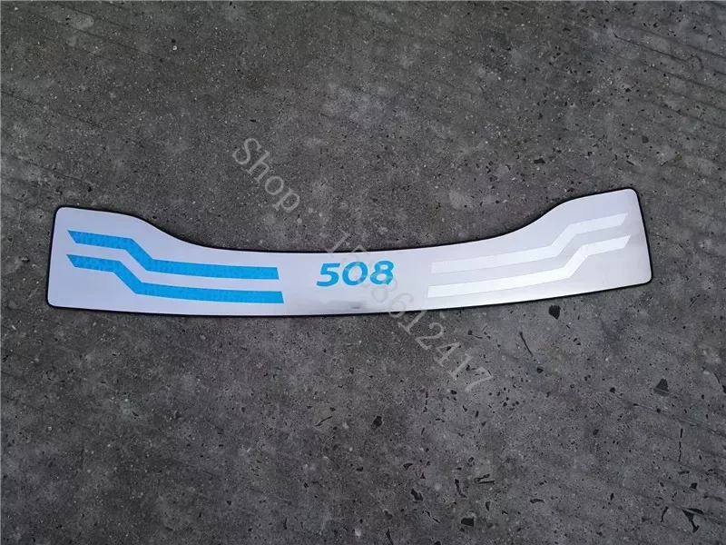 for PEUGEOT 508 2011 2012~2017REAR BUMPER PROTECTOR STEP PANEL BOOT COVER SILL PLATE TRUNK TRIM ACCESSORIES