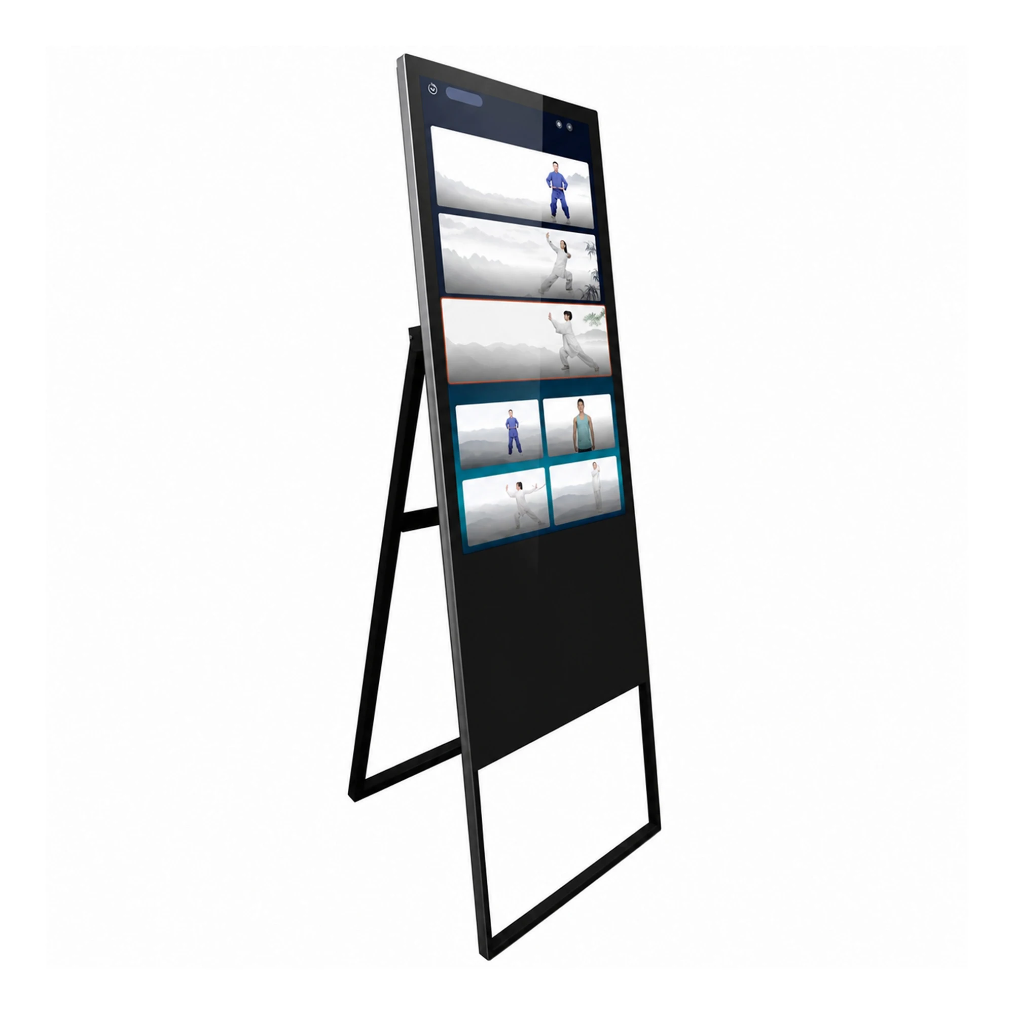 43 Inch Android 11 Workout Mirror AI Microwave Motion Sensor Smart Fitness Mirror No Subscription Fee Gym Kiosk Factory