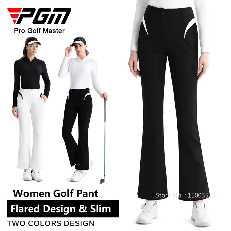 Pgm 2024 High-end Golf Clothing Autumn New Women's Trousers Slim Flared Pants Lady High Waist Sports Golf Pant Casual Sweatpant