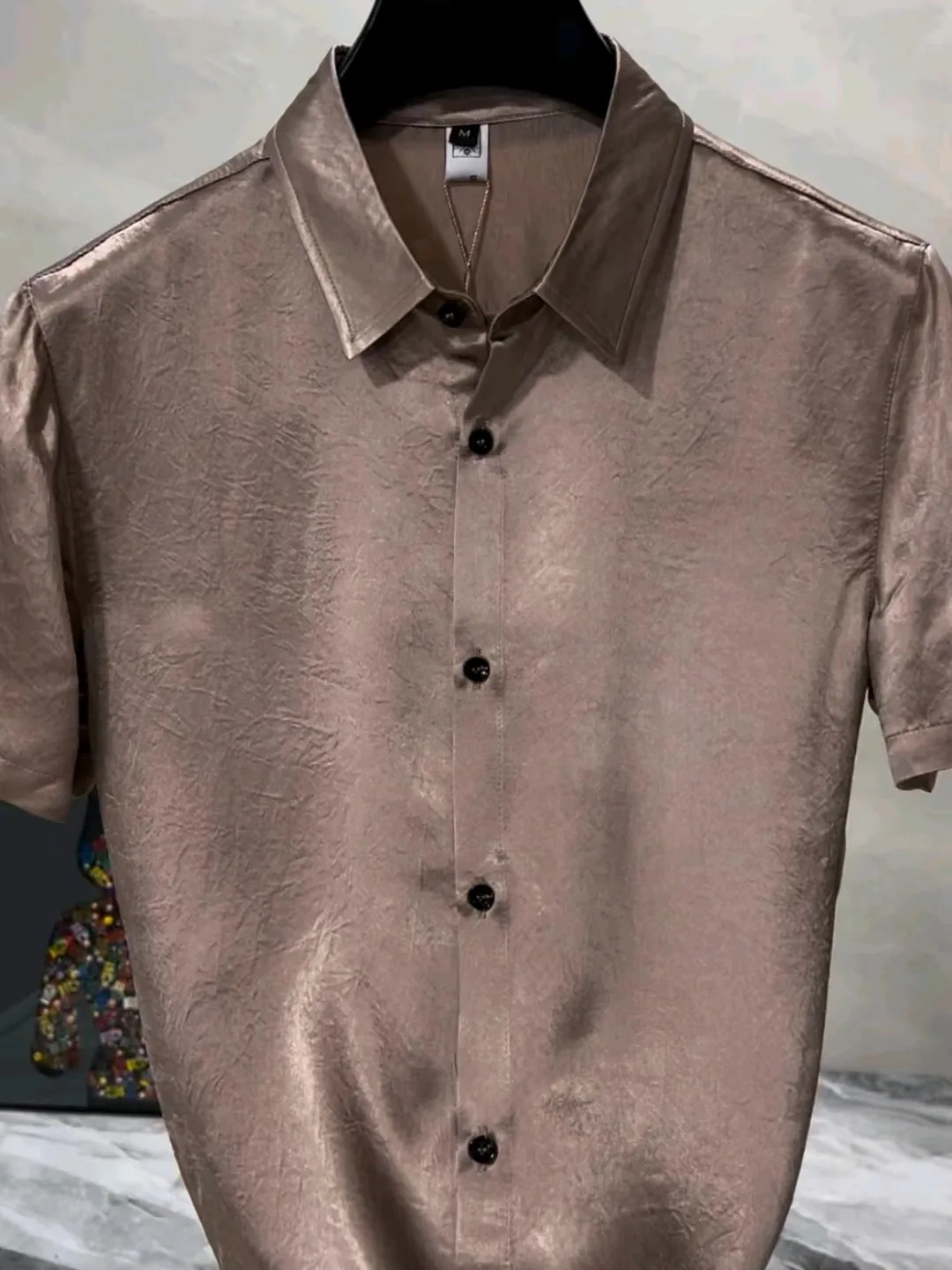 

Новая летняя мужская рубашка из ацетата с коротким рукавом: премиум-качество, повседневная, комфортная, легкая, роскошная, индивидуальный стиль