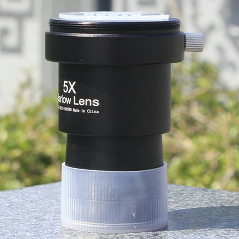 AT35 1.25 Inches 5X Barlow Lens Fully Metal Green Film With M42 Thread For Standard Telescope Eyepiece Astronomy