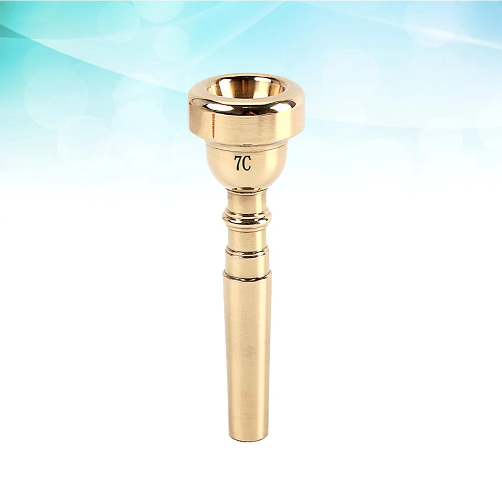 Professional Trumpet Mouthpiece 7C Gold Plated Metal Shape Mouthpiece C519 (Golden) 7C Mouthpiece Gold Plated Mouthpiece