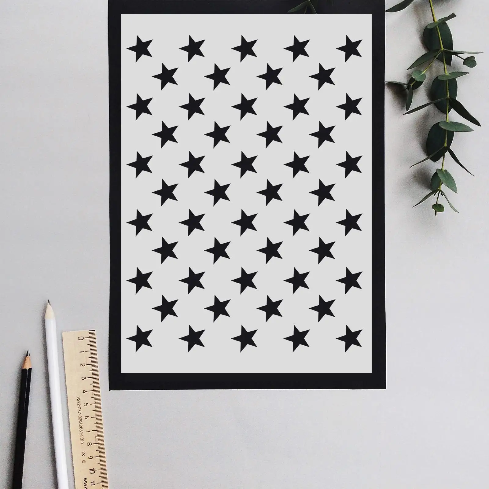 5 Pcs Pentagram Template Drawing Stencils Reusable Spraying Painting Classroom Pattern Safety Templates Craft PP Material