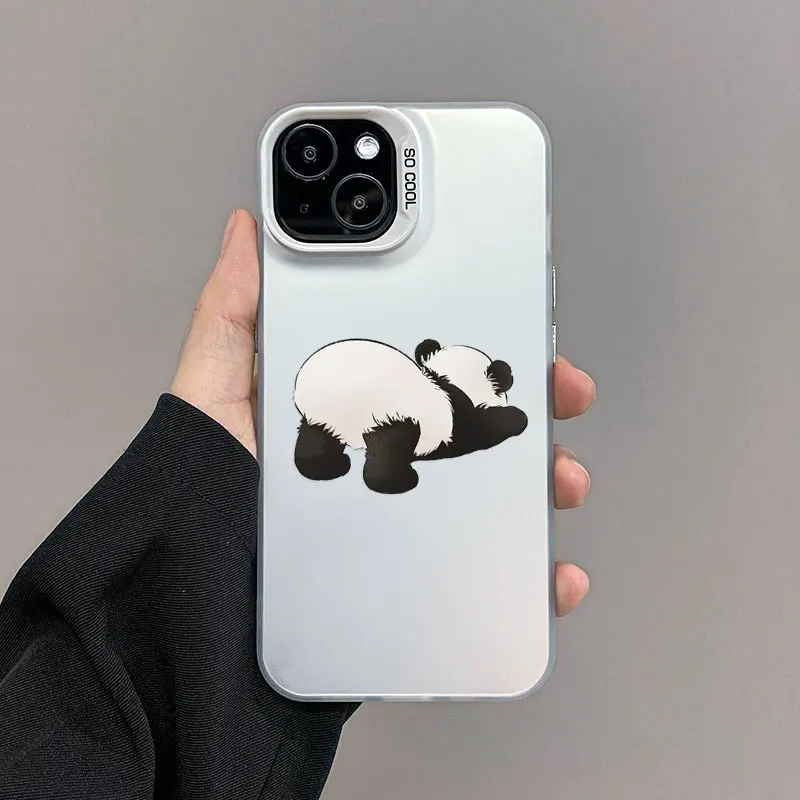 Cute And Fun Panda Laser Phone Case For Samsung Galaxy S25 S22 Ultra Plus S21 FE S24 S23 Ultra Plus FE Shockproof Back Covers