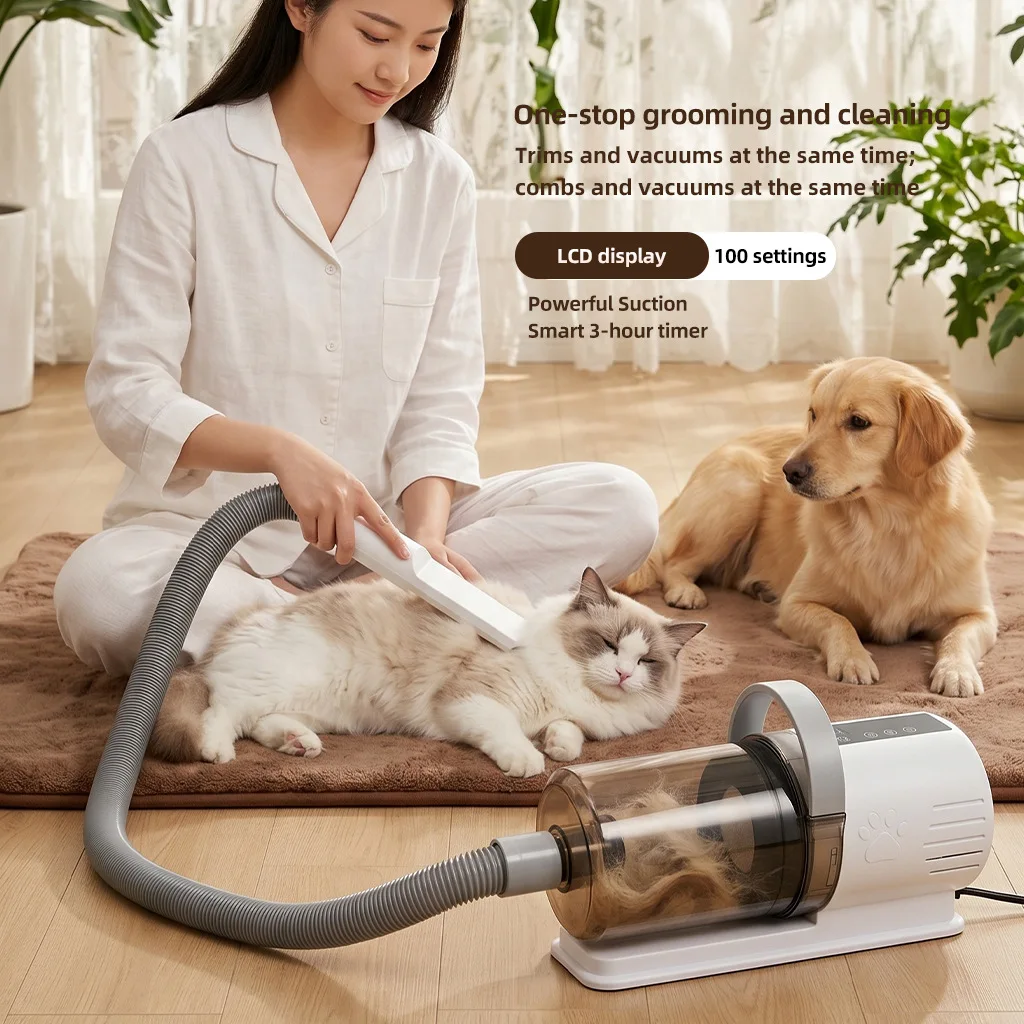 New Hot Selling All-in-One Pet Hair Care Device With Blower Vacuum Shaver & Trimmer For Cats And Dogs view 4
