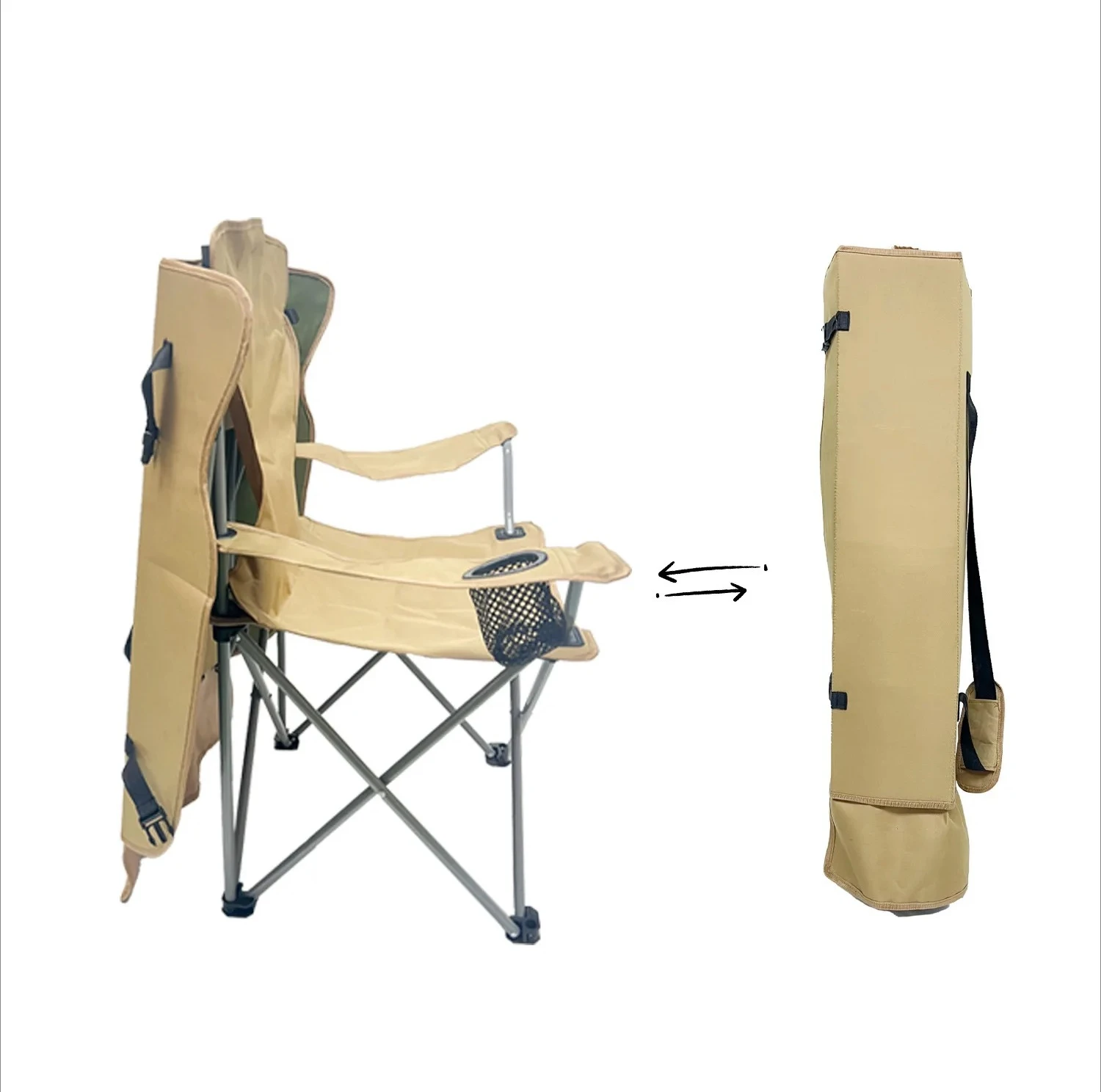 Portable Large Fishing Chair with Sun Canopy Foldable Armrest Stool Outdoor Park Beach Household Furniture