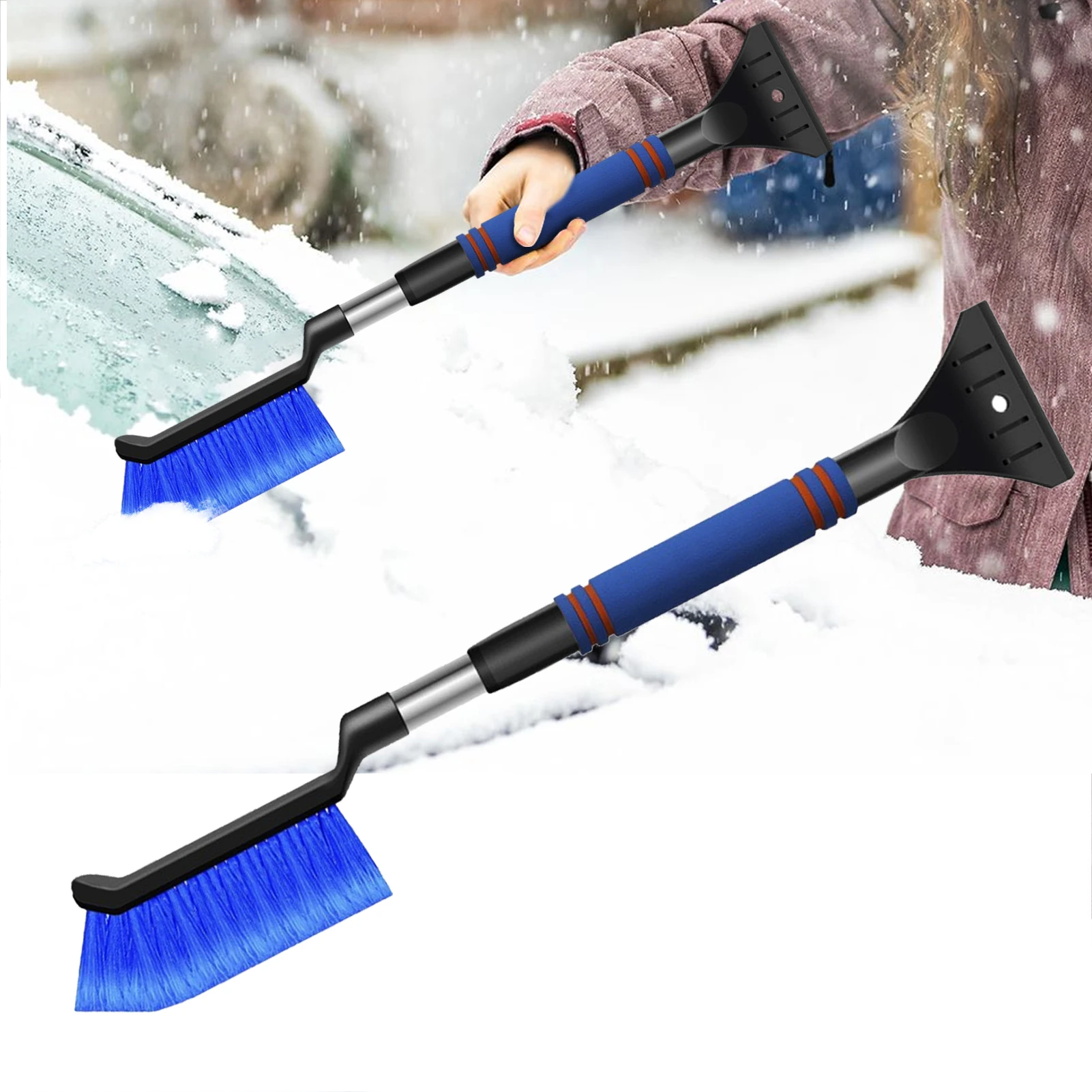 

Extendable Snow Brush Snow Shovel Anti-Freezing Anti-Cracking Utility Shovel Ergonomic Handle for Winter Car Snowmobiles