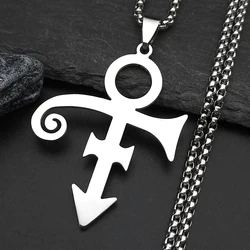 RIP Memorial Symbol Love Logo Steampunk Stainless Steel Necklace Women The Minimalism Artist Love Symbol Chain Necklace Jewelry