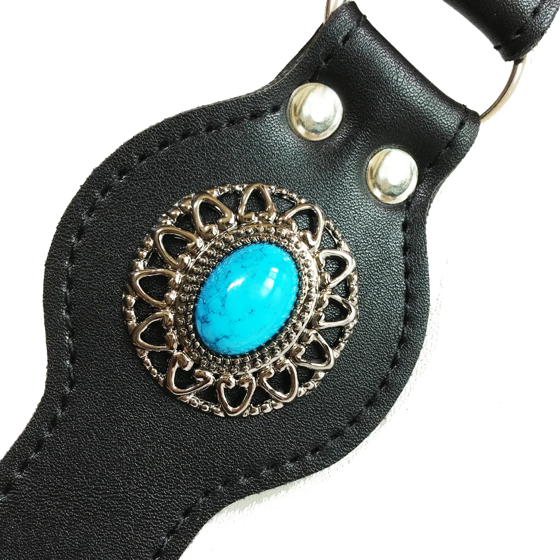 حزام جيتار جلدي كلاسيكي قابل للتعديل على الطراز العرقي حزام كتف ناعم لباس الخشب الشعبي الكهربائي الصوتي