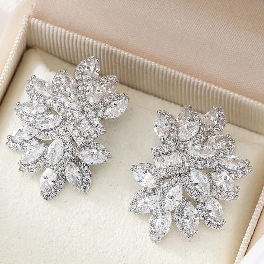

Missvikki New Trendy White Purple Red CZ Earrings for Women Lady Anniversary Gift Jewelry Wholesale Valentine's Day