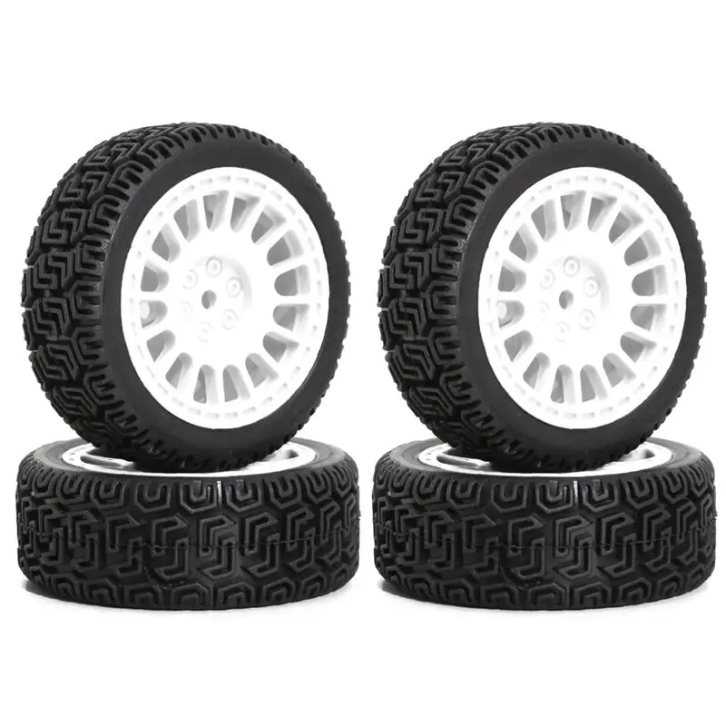 

B78B-4Pcs 68Mm Rally-Tires Rubber Tire Wheel Tyre For XV01 XV02 TT01 TT02 PTG-2 1/10 RC Racing Car Upgrade Parts
