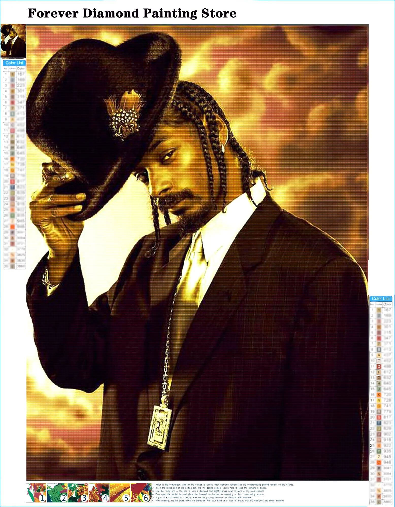Snoop Dogg Singer Music Star Diamond Painting Gangsta Rap Hip Hop