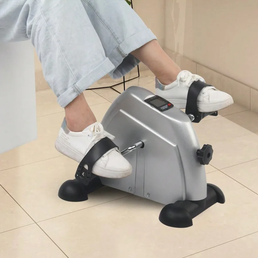 Karlhome Home Use Hands And Feet Trainer Mini Pedal Exerciser Bike Silver/Black