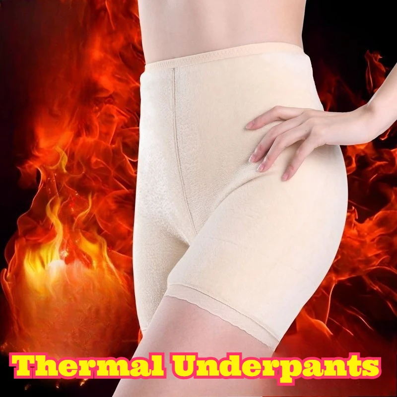 

‌ Женские термокальсоны с высокой талией, на флисовой подкладке, зимние, теплые, утепленные, с комфортной поддержкой живота, из утолщенного хлопка, короткие штаны
