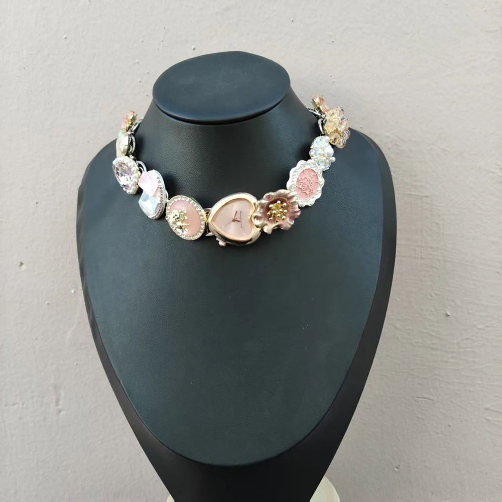 Fashionable And Trendy Personalized Necklaces Shape Of Clocks Punk Necklaces For Women  Jewelry Accessories For Girls' Parties
