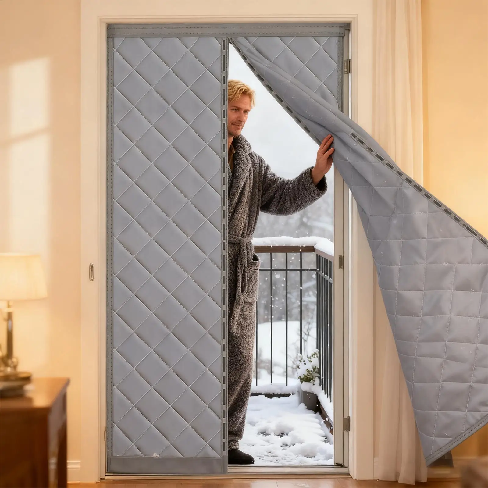 

Thermal Door Curtains Magnetic Cold Draft Blocker Thermal Insulated Door Curtains For Home Room Apartment Patio Porch Doorway