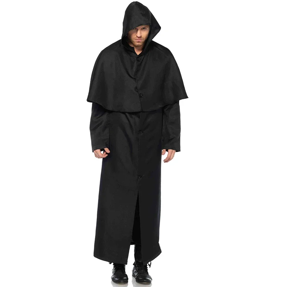 Costume de fête d'Halloween pour adultes, vêtements de fantôme cosplay, Everak de la mort, cape multiple à capuche, cape de vampire, offre spéciale