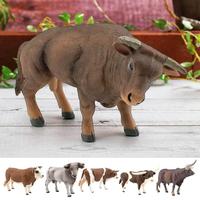 Farm Poultry Kawaii Simulation Mini Milk Cow Cattle Bull Calf Plastic Animal Model Figurine Toy Figures Home Decor Gift For Kids