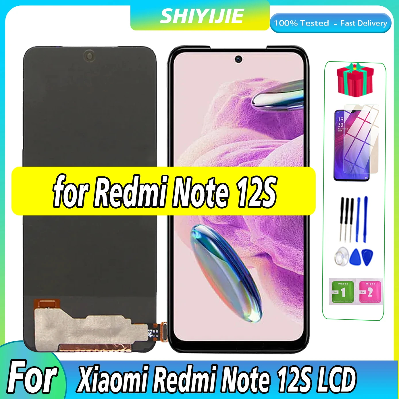 

Super AMOLED 6,43 ''для Redmi Note 12S ЖК 2303CRA44A дисплей сенсорный экран для Xiaomi Redmi Note 12S экран с рамкой дигитайзер